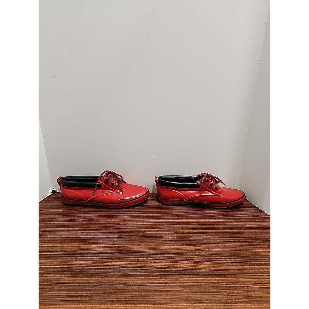 Rare Vtg 1990's Womens Sporto Red Low Duck Rubber Rain Boots 8‎ - Picture 4 of 8